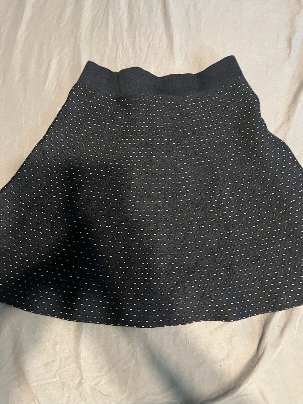 Ann Taylor Black Skater Skirt with Silver Stud Detail